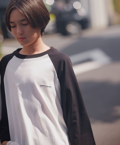 GLOBAL WORK（グローバルワーク）の「USAロゴ刺繍7分袖/AND YUA ANY/115717（Tシャツ/カットソー・キッズ・グリーン/ブラック・150cm/160cm）」の17枚目の写真