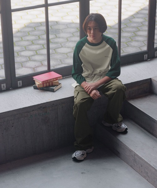 GLOBAL WORK（グローバルワーク）の「USAロゴ刺繍7分袖/AND YUA ANY/115717（Tシャツ/カットソー・キッズ・グリーン/ブラック・150cm/160cm）」の18枚目の写真