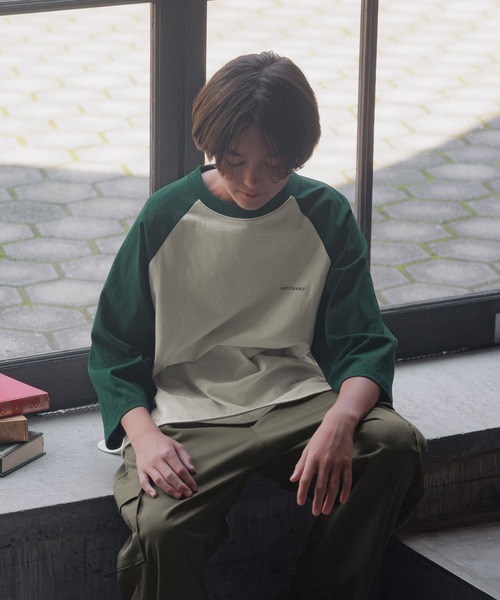 GLOBAL WORK（グローバルワーク）の「USAロゴ刺繍7分袖/AND YUA ANY/115717（Tシャツ/カットソー・キッズ・グリーン/ブラック・150cm/160cm）」の21枚目の写真