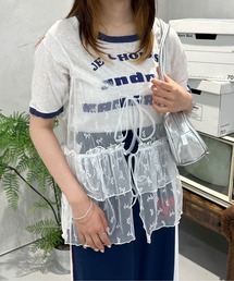 kutir | リボン柄チュールフリルビスチェ(ベスト)