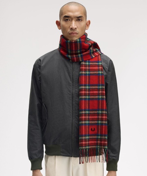 本日限定最終値下げ新品未使用タグ付き❗️FRED PERRY ストライプマフラー❗️ セール】Lambswool Tartan Scarf／ラムウールタータンチェックマフラー