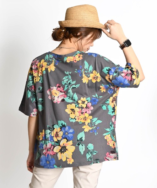 花柄 半袖総柄 五分袖 カットソー（Tシャツ/カットソー）｜MARAI