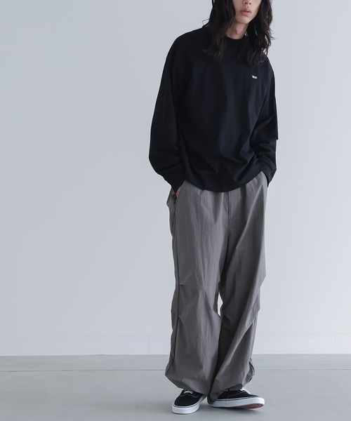 n'OrLABEL（ノアールレーベル）の「『ワイドトラックパンツ』（カーゴパンツ・メンズ・グレー/ブラック・M/L）」の19枚目の写真