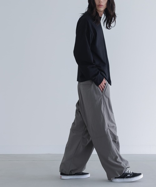 n'OrLABEL（ノアールレーベル）の「『ワイドトラックパンツ』（カーゴパンツ・メンズ・グレー/ブラック・M/L）」の18枚目の写真