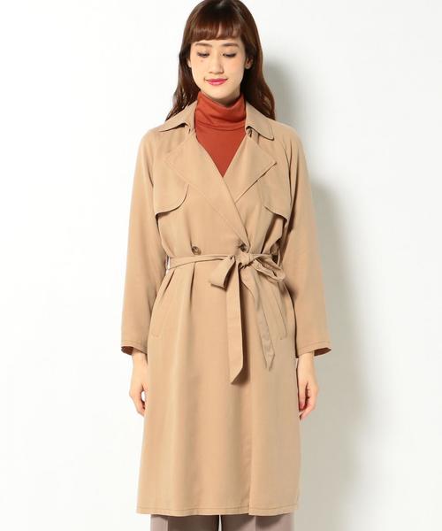 Another Edition（アナザーエディション）の「リヨセルトレンチコート/AEBC ﾘﾖｾﾙ　TRENCH◆（トレンチコート・レディース・ベージュ/オリーブ・MEDIUM/SMALL）」の4枚目の写真