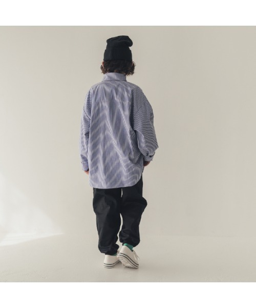 jeans-b（ジーンズベー）の「ジーンズベー ストライプワイドシャツ（シャツ/ブラウス・キッズ・ブラック/ブルー・160cm/130cm/140cm/150cm/120cm）」の9枚目の写真