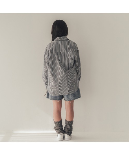 jeans-b（ジーンズベー）の「ジーンズベー ストライプワイドシャツ（シャツ/ブラウス・キッズ・ブラック/ブルー・160cm/130cm/140cm/150cm/120cm）」の12枚目の写真