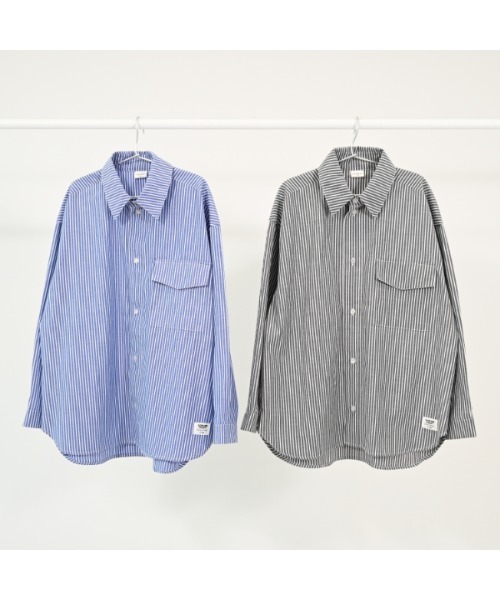 jeans-b（ジーンズベー）の「ジーンズベー ストライプワイドシャツ（シャツ/ブラウス・キッズ・ブラック/ブルー・160cm/130cm/140cm/150cm/120cm）」の15枚目の写真