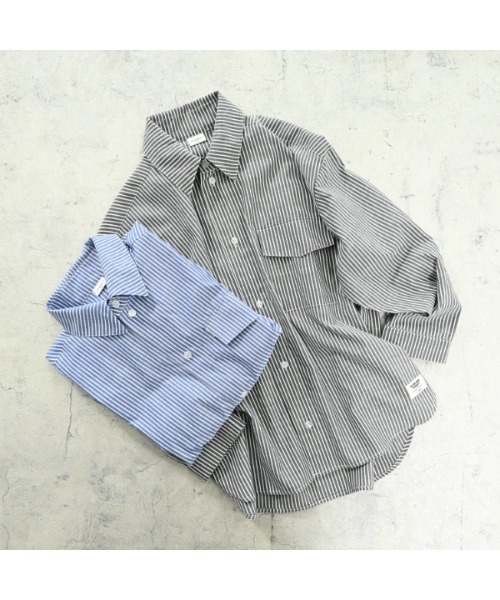 jeans-b（ジーンズベー）の「ジーンズベー ストライプワイドシャツ（シャツ/ブラウス・キッズ・ブラック/ブルー・160cm/130cm/140cm/150cm/120cm）」の17枚目の写真