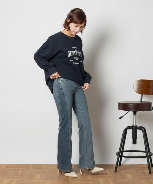 SOMETHING（サムシング）の「SOMETHING(サムシング)【レディース】「LISA」切り替えフレアパンツ（デニムパンツ・レディース・ダークインディゴブルー・25inch/26inch/27inch/28inch）」の19枚目の写真