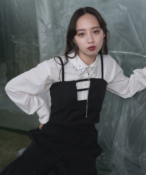 HARE(ハレ)の「イソザイデザインビスチェ(HARE)(ベスト・レディース・ブラック/グレー/ブラック系その他・FREE)」の9枚目の写真