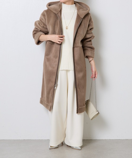 COLLAGE GALLARDAGALANTE（コラージュガリャルダガランテ）の「リバーシブルファーコート（その他アウター・レディース・ブラウン/アイボリー・FREE）」の12枚目の写真