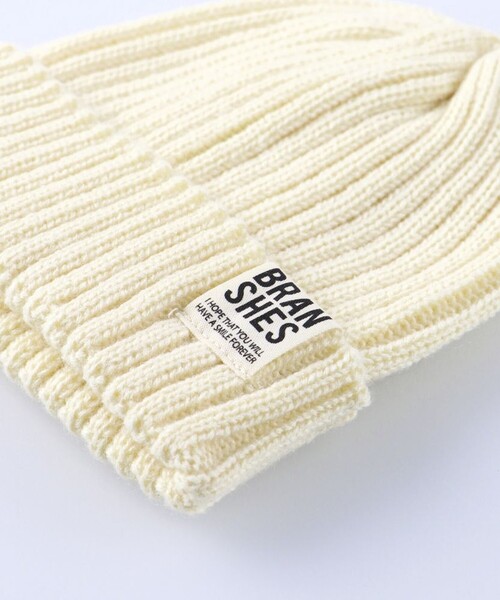 BRANSHES（ブランシェス）の「シンプルニット帽（ニットキャップ/ビーニー・キッズ・杢グレー/ブラック/レッド/ブルー/キナリ・S/M/L）」の7枚目の写真