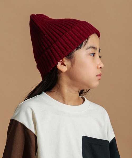 BRANSHES（ブランシェス）の「シンプルニット帽（ニットキャップ/ビーニー・キッズ・杢グレー/ブラック/レッド/ブルー/キナリ・S/M/L）」の15枚目の写真