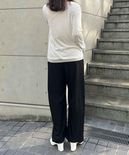 Jena espace merveilleux(ジェナ エスパスメルヴェイユ)の「【ぴらこカラー登場】2セットシアーロンT(Tシャツ/カットソー・レディース・ネイビー/オフホワイト/ブラック/チャコールグレー/ライム・FREE)」の21枚目の写真