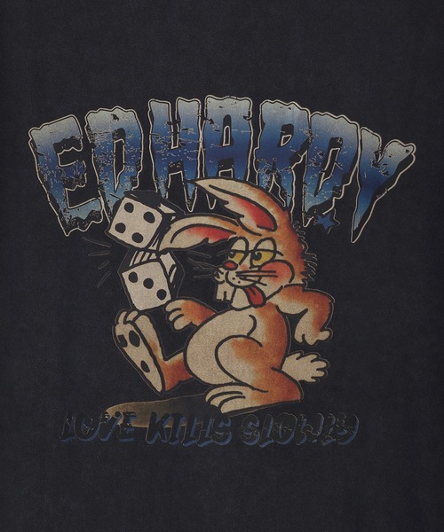 Ed Hardy(エドハーディー)の「EdHardy ピグメント加工 ロンTEE ラビット×ダイス(Tシャツ/カットソー・メンズ・チャコール/ブラック・M/L)」の9枚目の写真