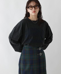 カレッジロゴピグメントルーズロングTシャツ