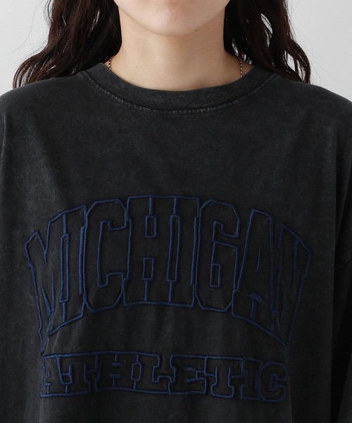 RAGEBLUE(レイジブルー)の「カレッジロゴピグメントルーズロングTシャツ(Tシャツ/カットソー・レディース・ホワイト/レッド/ブラック・FREE)」の19枚目の写真