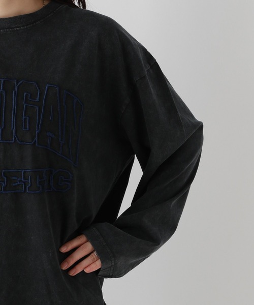RAGEBLUE(レイジブルー)の「カレッジロゴピグメントルーズロングTシャツ(Tシャツ/カットソー・レディース・ホワイト/レッド/ブラック・FREE)」の20枚目の写真