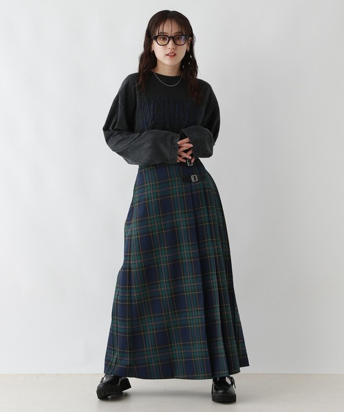 RAGEBLUE(レイジブルー)の「カレッジロゴピグメントルーズロングTシャツ(Tシャツ/カットソー・レディース・ホワイト/レッド/ブラック・FREE)」の9枚目の写真