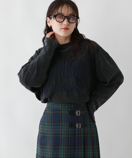 RAGEBLUE(レイジブルー)の「カレッジロゴピグメントルーズロングTシャツ(Tシャツ/カットソー・レディース・ホワイト/レッド/ブラック・FREE)」の13枚目の写真