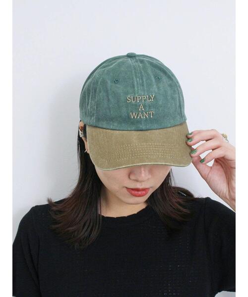 Samansa Mos2 blue（サマンサモスモスブルー）の「ウォッシュドロゴキャップ（ハット・レディース・グリーン/ベージュ/ネイビー・F）」の12枚目の写真