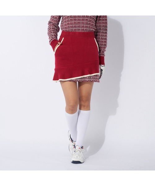 FILA GOLF/フィラゴルフ ゴルフウェア ブランド ロゴ ラッフル ニット ミニ丈 スカート(スカート)|FILA GOLF(フィラゴルフ )