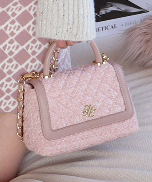 【セール】ツイードキルティングチェーンハンドルBAG（ハンドバッグ）｜ROYAL PARTY（ロイヤルパーティー）