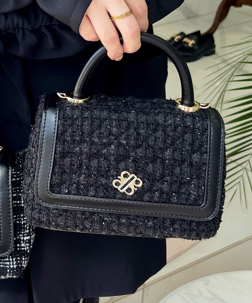 【セール】ツイードキルティングチェーンハンドルBAG（ハンドバッグ）｜ROYAL PARTY（ロイヤルパーティー）