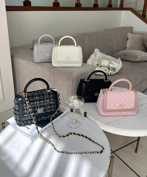 【セール】ツイードキルティングチェーンハンドルBAG（ハンドバッグ）｜ROYAL PARTY（ロイヤルパーティー）