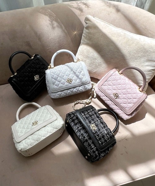 【セール】ツイードキルティングチェーンハンドルBAG（ハンドバッグ）｜ROYAL PARTY（ロイヤルパーティー）