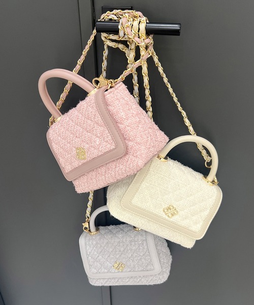 【セール】ツイードキルティングチェーンハンドルBAG（ハンドバッグ）｜ROYAL PARTY（ロイヤルパーティー）