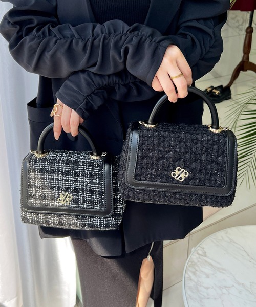 【セール】ツイードキルティングチェーンハンドルBAG（ハンドバッグ）｜ROYAL PARTY（ロイヤルパーティー）
