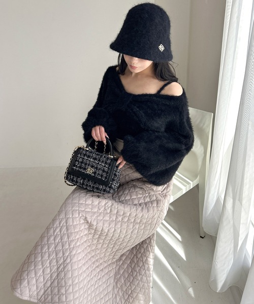 【セール】ツイードキルティングチェーンハンドルBAG（ハンドバッグ）｜ROYAL PARTY（ロイヤルパーティー）