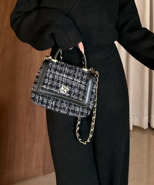 【セール】ツイードキルティングチェーンハンドルBAG（ハンドバッグ）｜ROYAL PARTY（ロイヤルパーティー）