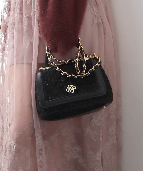 【セール】ツイードキルティングチェーンハンドルBAG（ハンドバッグ）｜ROYAL PARTY（ロイヤルパーティー）
