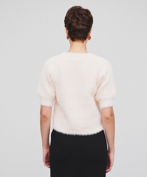 cloenc（クロエンス）の「◆【春セール／手洗い可】ハーフスリーブ シャギーニットプルオーバー（ニット/セーター・レディース・ピンク/チャコールグレー/ブラック・02）」の8枚目の写真