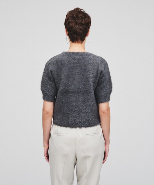 cloenc（クロエンス）の「◆【春セール／手洗い可】ハーフスリーブ シャギーニットプルオーバー（ニット/セーター・レディース・ピンク/チャコールグレー/ブラック・02）」の14枚目の写真