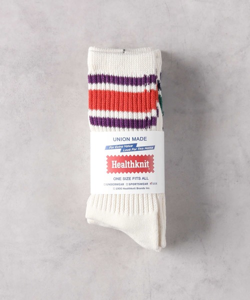 Right-on（ライトオン）の「【Healthknit】配色ラインソックス 2色セット（ソックス/靴下・レディース・レッド/イエロー・フリー）」の4枚目の写真