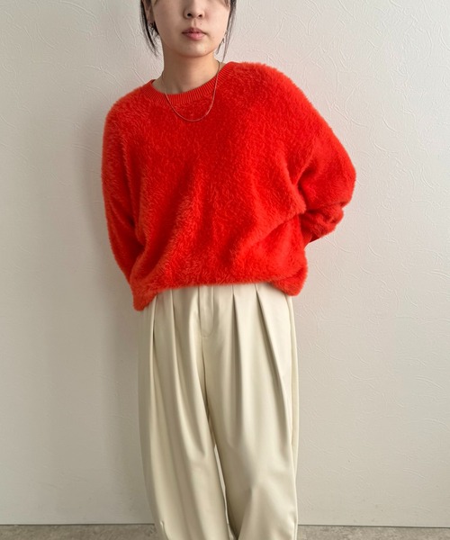 LHELBIE（レルビエ）の「カラーフェザーニットトップス（ニット/セーター・レディース・オレンジ/ブルー/ブラック/イエロー系その他/イエロー・M）」の6枚目の写真