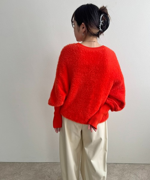 LHELBIE（レルビエ）の「カラーフェザーニットトップス（ニット/セーター・レディース・オレンジ/ブルー/ブラック/イエロー系その他/イエロー・M）」の9枚目の写真