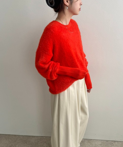 LHELBIE（レルビエ）の「カラーフェザーニットトップス（ニット/セーター・レディース・オレンジ/ブルー/ブラック/イエロー系その他/イエロー・M）」の7枚目の写真