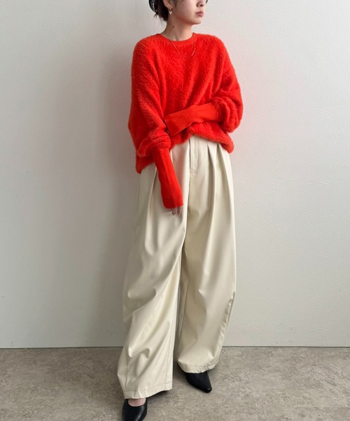 LHELBIE（レルビエ）の「カラーフェザーニットトップス（ニット/セーター・レディース・オレンジ/ブルー/ブラック/イエロー系その他/イエロー・M）」の12枚目の写真