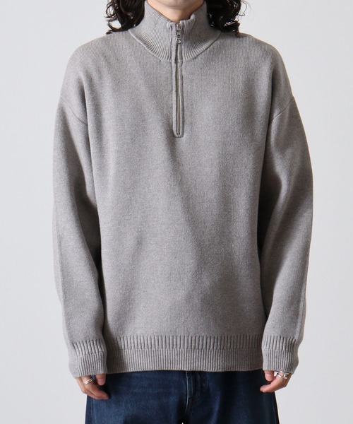 many men many mind(メニーメンメニーマインド)の「MANYMENMANYMINDS ウォッシャブルハーフジップニット(ニット/セーター・メンズ・ネイビー/ブラック/グレー/アイボリー/ブラウン・L/M/XL)」の14枚目の写真