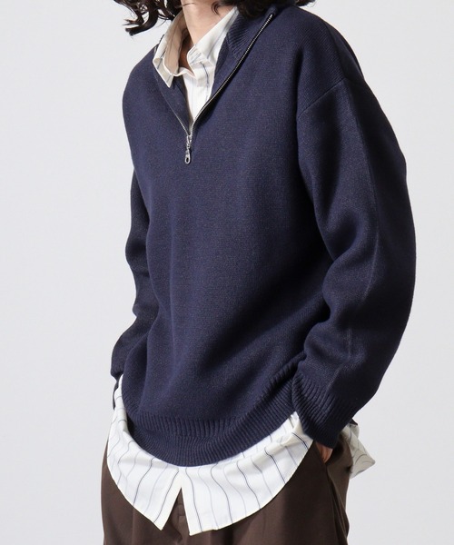 many men many mind(メニーメンメニーマインド)の「MANYMENMANYMINDS ウォッシャブルハーフジップニット(ニット/セーター・メンズ・ネイビー/ブラック/グレー/アイボリー/ブラウン・L/M/XL)」の10枚目の写真