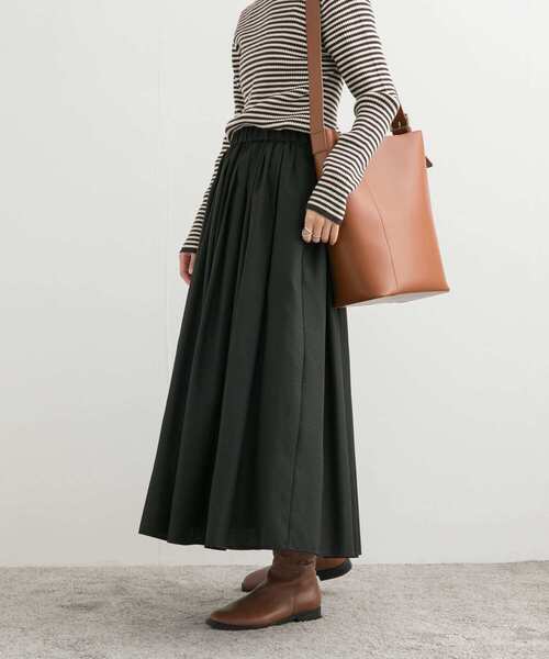 URBAN RESEARCH DOORS(アーバンリサーチドアーズ)の「タックギャザーボリュームスカート(スカート・レディース・チェック/ブラック・MEDIUM)」の4枚目の写真