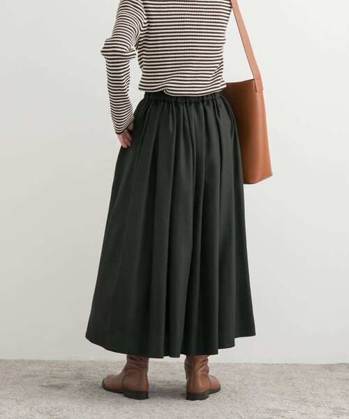 URBAN RESEARCH DOORS(アーバンリサーチドアーズ)の「タックギャザーボリュームスカート(スカート・レディース・チェック/ブラック・MEDIUM)」の6枚目の写真