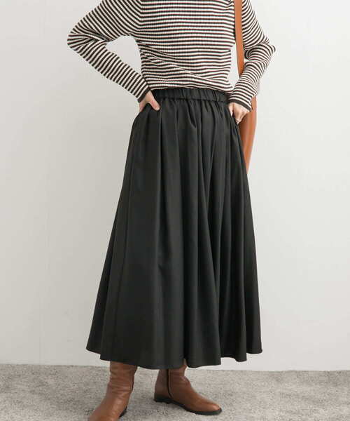 URBAN RESEARCH DOORS(アーバンリサーチドアーズ)の「タックギャザーボリュームスカート(スカート・レディース・チェック/ブラック・MEDIUM)」の7枚目の写真