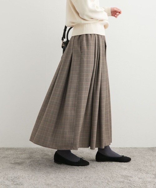 URBAN RESEARCH DOORS(アーバンリサーチドアーズ)の「タックギャザーボリュームスカート(スカート・レディース・チェック/ブラック・MEDIUM)」の13枚目の写真