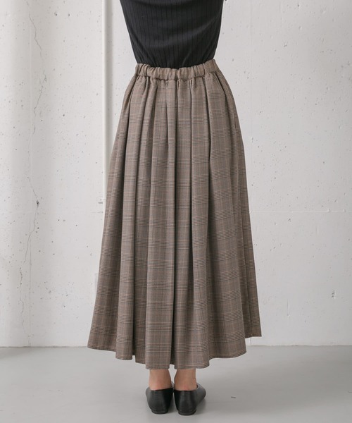 URBAN RESEARCH DOORS(アーバンリサーチドアーズ)の「タックギャザーボリュームスカート(スカート・レディース・チェック/ブラック・MEDIUM)」の21枚目の写真